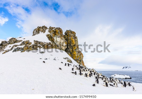 Snow\
mountains of the Half Moon Island, an Antarctic island, the South\
Shetland Islands of the Antarctic Peninsula\
region.