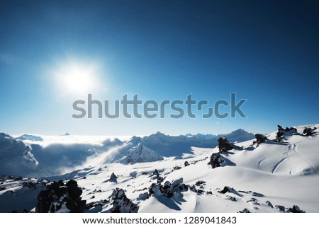 Similar – Über den Wolken Wolkenberg