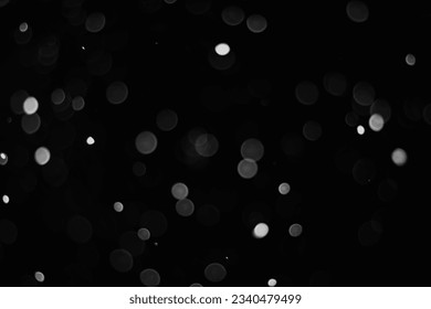 Snow on a black background. Snowflakes overlay. Snow background. - Shutterstock ID 2340479499