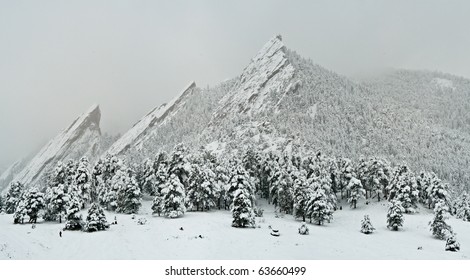 Snow On The Flatirons, Boulder Colorado