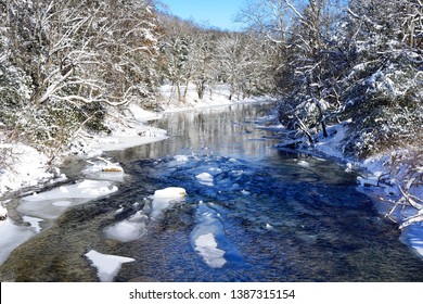 Snow On Gauley River, West Virginia, USA