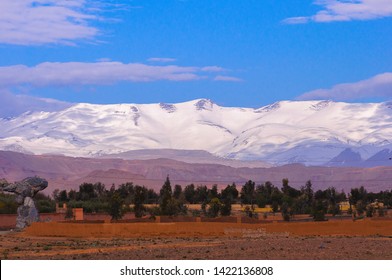 Snow On Mountains In The Sahara Desert During Winter