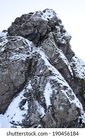 Snow On Rock.