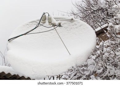 snow on satellite dish