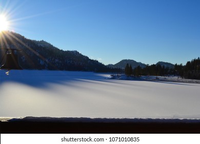 Snow On Wannacut Lake In Okanogan County Washington