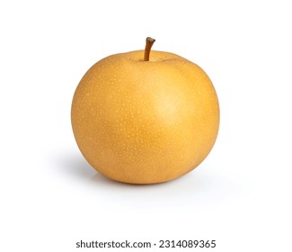 Snow pear or nashi pear (Golden pear} isolated on white background with clipping path.