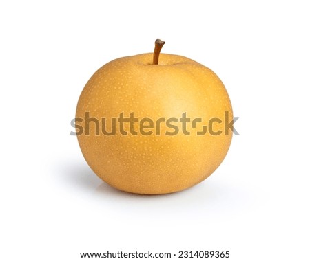 Snow pear or nashi pear (Golden pear} isolated on white background with clipping path.