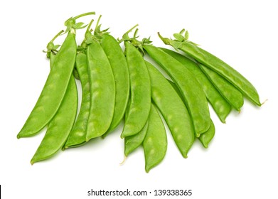 Snow Peas Isolated On White Background