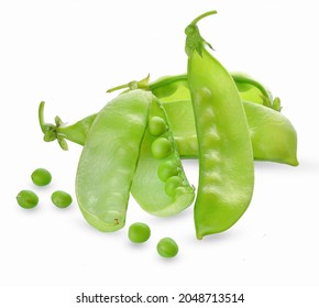 Snow Peas Isolated On White Background