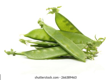 Snow Peas Isolated On White Background