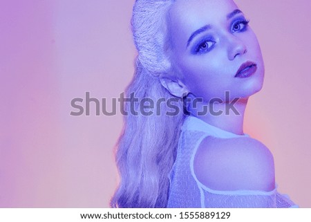 Similar – Image, Stock Photo Girl with snowy hair Joy