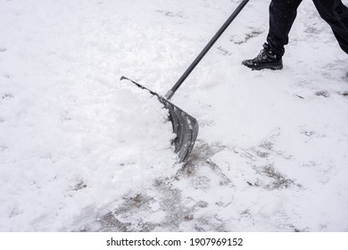 Snow Shovel Pushes The Snow And Ice From Your Path After A Snow Storm