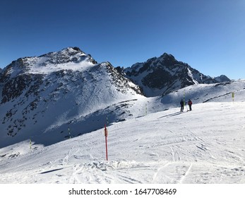 Snow And Ski Landscape In Luz Ardiden, French Pyrenees