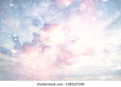 snow sky clouds background abstract / beautiful landscape in the clouds, abstract snowflakes - Shutterstock ID 1383197249