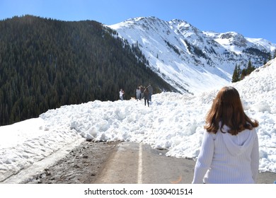 Snow Slide On Road