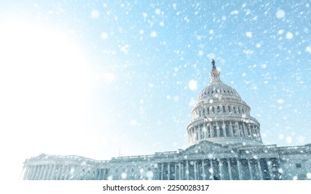 Snow storm. Capitol building in Washington D.C. during the winter season  - Powered by Shutterstock