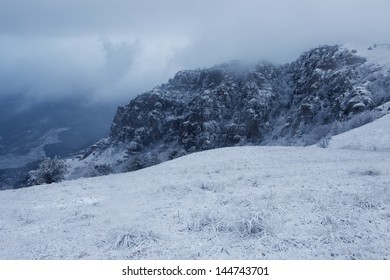 Snow Storm At Demerdzhi Mountain, Crimea, Ukraine