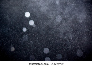 Snow Storm In A Winter Night Around Brunate, Como, Italy.