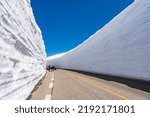 snow wall in tateyama toyama japan