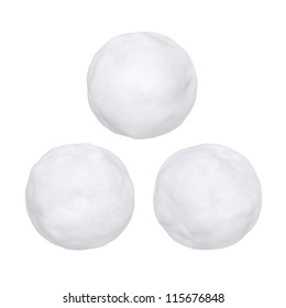 Snowballs or hailstones on a white background