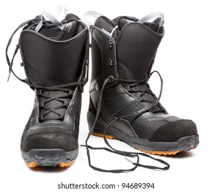 Snowboard Boots On White Background