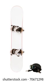 Snowboard On White