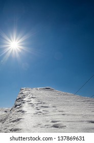 Snowboard Park Ramp In Sun 