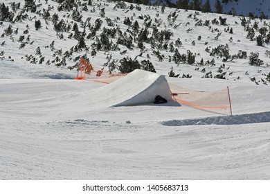 Snowboard Ramp For Big Jumps At Mountain