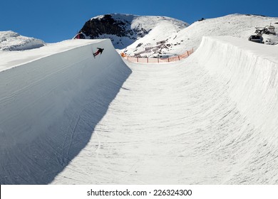 Snowboard And Ski Park In Austria