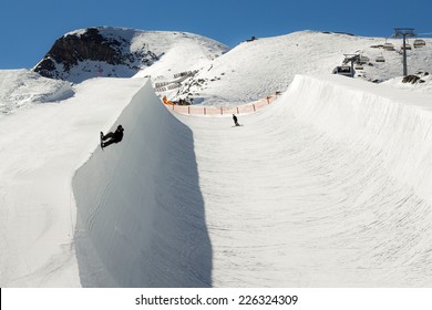 Snowboard And Ski Park In Austria