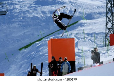 Snowboarder In The Halfpipe