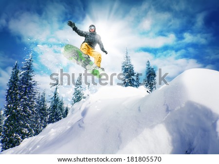 Snowboarder  jump