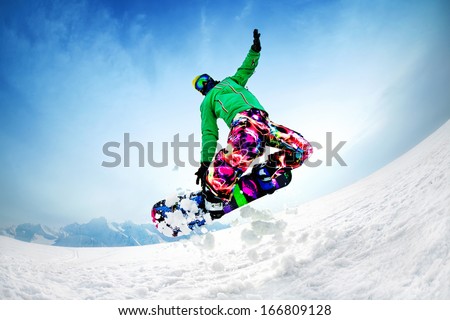 Similar – Image, Stock Photo Unrecognizable Snowboarder in action enjoying vacation on snowy mountain in Zermatt under blue sky