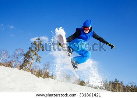 Similar – Image, Stock Photo Unrecognizable Snowboarder in action enjoying vacation on snowy mountain in Zermatt under blue sky