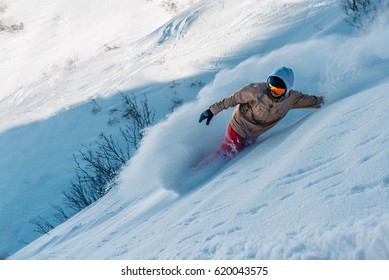 riding a snowboard