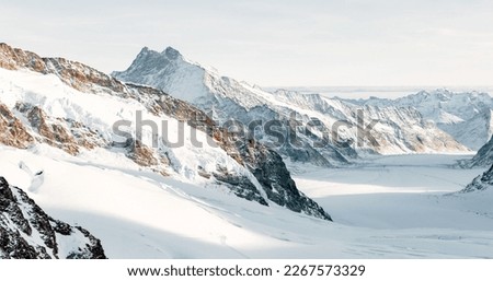 The snow-capped mountain stands tall against a clear blue sky, its jagged peaks and pristine snow reflecting the beauty and power of nature