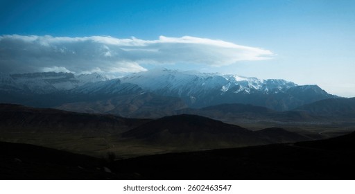 Snow-Capped Mountains Under Dramatic Clouds