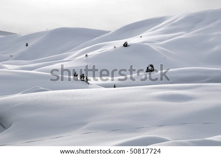 Snow-covered mountains in winter, Dolomites, South Tyrol, Alps, Italy