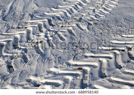 Similar – snow tracks Winter Ice