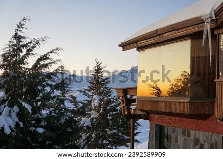 A snow-covered shelter, a peaceful winter refuge.