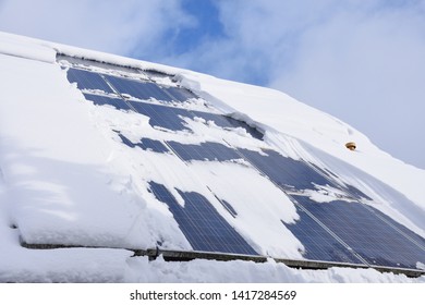 Snow-covered solar system. Snowcovered, module.