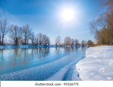 Snow-covered Winter River