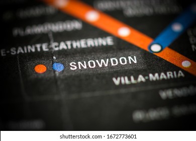 Snowdon. Montreal Metro Map Plan.