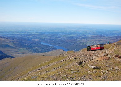 Snowdon Mountain Railway Train In Wales