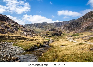 Snowdonia Park During Summer. Beautiful Hike Perfect Outdoor Activity. Summer In Wales