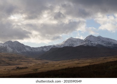 Snowdonia Winter Views With Clouds And Snow 