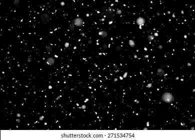 Snowfall on black background - design element - Shutterstock ID 271534754