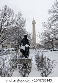 Snowfall On Mount Vernon, Baltimore