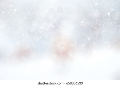 Snowfall texture of snowflakes on blurry background design weather - Shutterstock ID 658856533