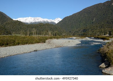 The Snow-fed Haupiri River, West Coast, A Favourite Haunt For Trout Fishing